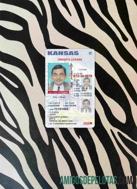 Carteira de habilitação dos EUA, Kansas, menores de 21 anos fotolook frente amostra